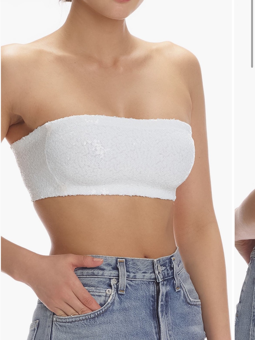White Sequin Bralette